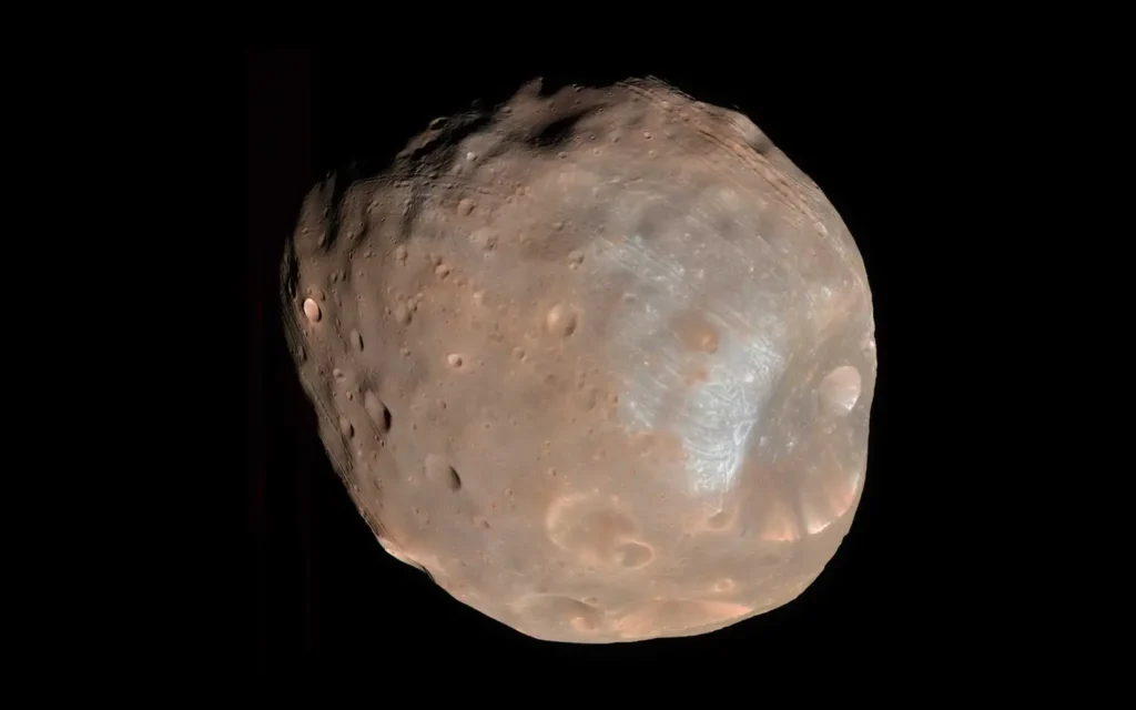 Maan Phobos van de planeet Mars