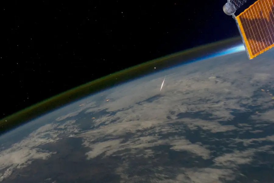 Vallende ster gezien vanuit het ISS